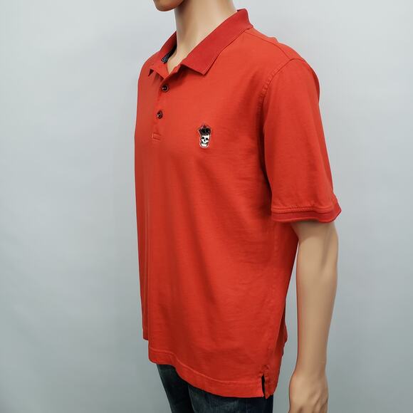 ROBERT GRAHAM Lucifer Polo Men XL Classic Fit Red Skull Embroidery Short Sleeve - Picture 5 of 13